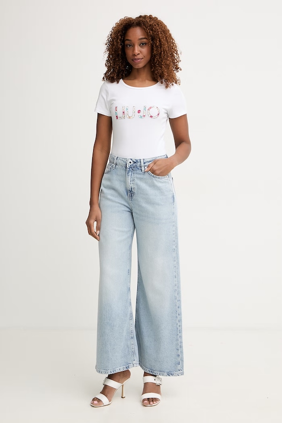 Liu Jo tricou pentru femei VA6169.JS003 bej SS26