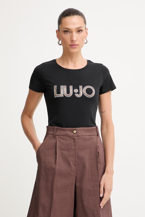 Liu Jo tricou pentru femei negru VA6169.JS003