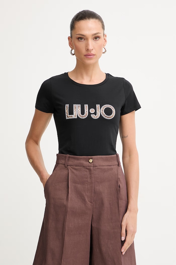 Liu Jo tricou pentru femei negru VA6169.JS003