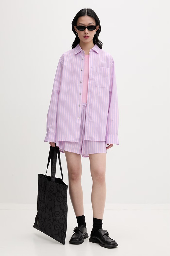 Marimekko top pentru femei, din bumbac m095485 roz SS26