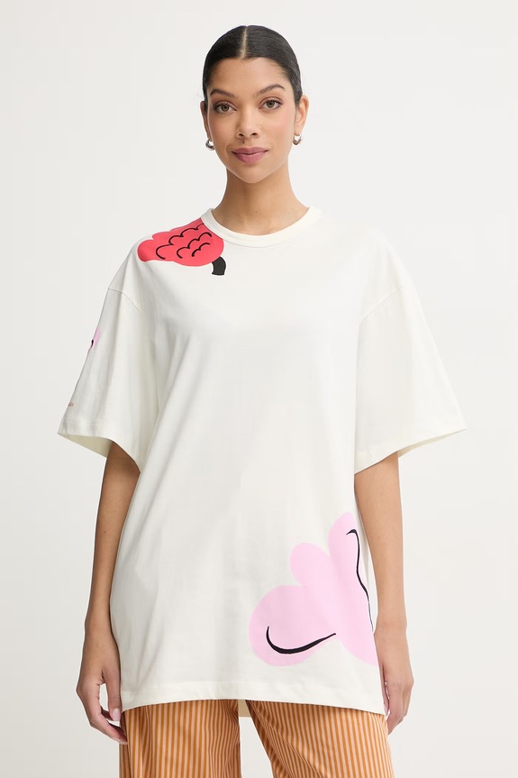 Marimekko tričko dámske bavlnené béžová 095521