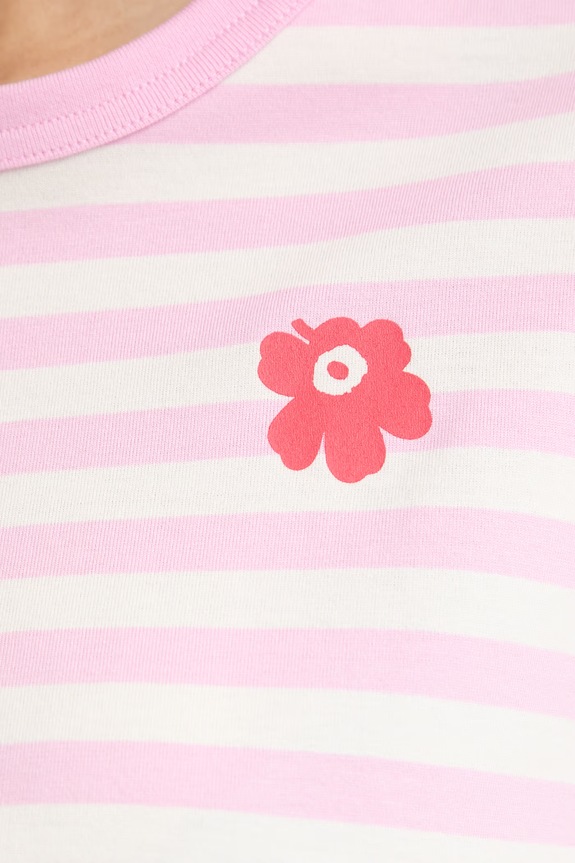 Marimekko t-shirt basic damski bawełniany 095478 różowy