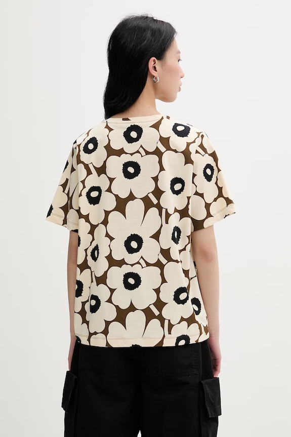 Oblečenie Marimekko tričko dámske bavlnené 095505 béžová