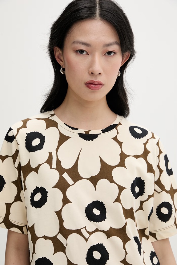 Marimekko tričko dámske bavlnené béžová 095505