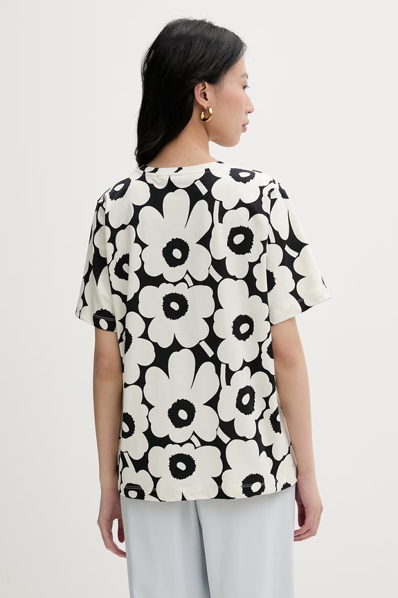 Îmbrăcăminte Marimekko tricou pentru femei, din bumbac 095848 bej