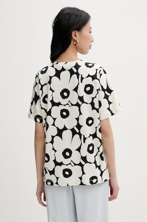 Îmbrăcăminte Marimekko tricou pentru femei, din bumbac 095848 bej