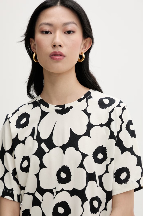 Marimekko tricou pentru femei, din bumbac bej 095848