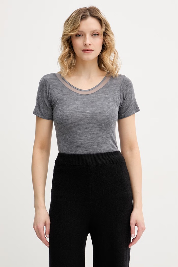 Chantelle Basic t-shirt γυναικείο από μαλλί Juliana γκρί FN1583