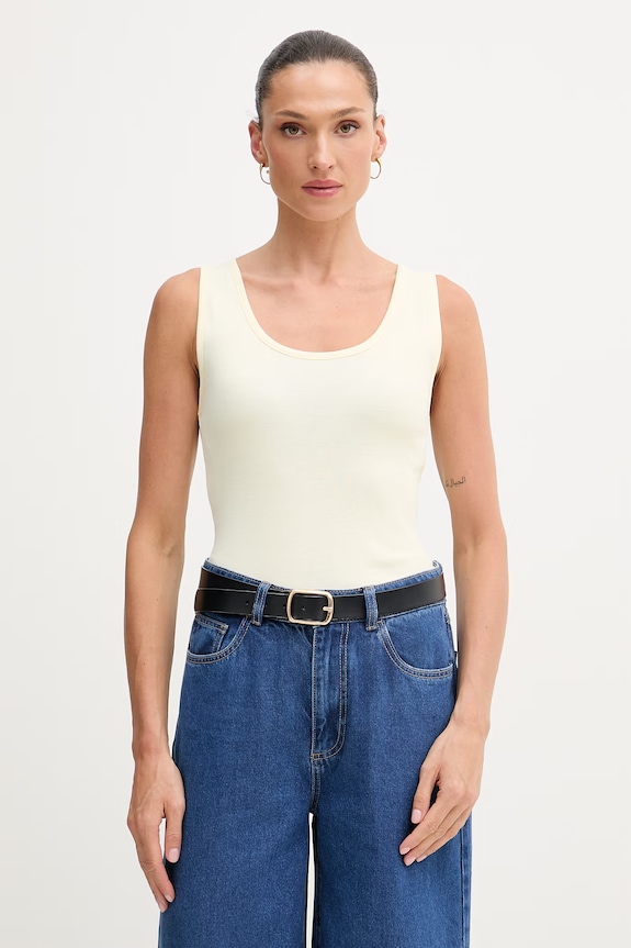 United Colors of Benetton top ženski bombažen rumena 3GA8DH018