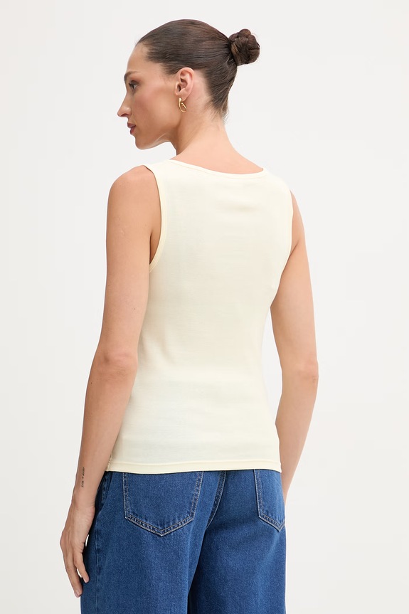 Oblačila United Colors of Benetton top ženski bombažen 3GA8DH018 rumena