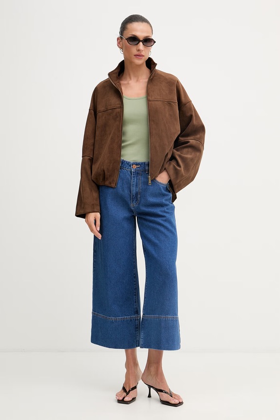 United Colors of Benetton top ženski bombažen 3GA8DH018 zelena SS26