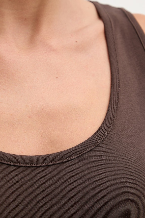 United Colors of Benetton top dámský bavlněný hnědá 3GA8DH018