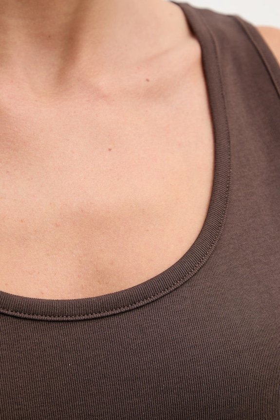 United Colors of Benetton top dámský bavlněný hnědá 3GA8DH018