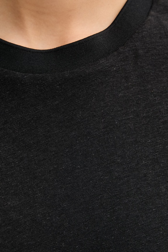 Sisley T-shirt γυναικείο με λινό 3Q8AL108V μαύρο