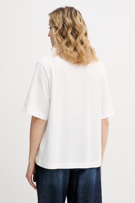 Odzież Sisley T-shirt damski bawełniany 3I1XL108S biały