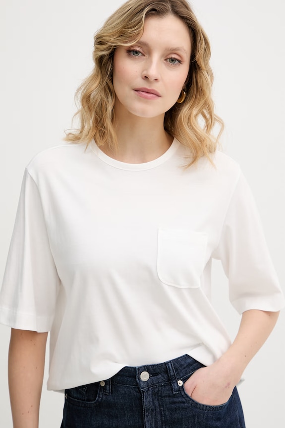 Sisley T-shirt damski bawełniany biały 3I1XL108S