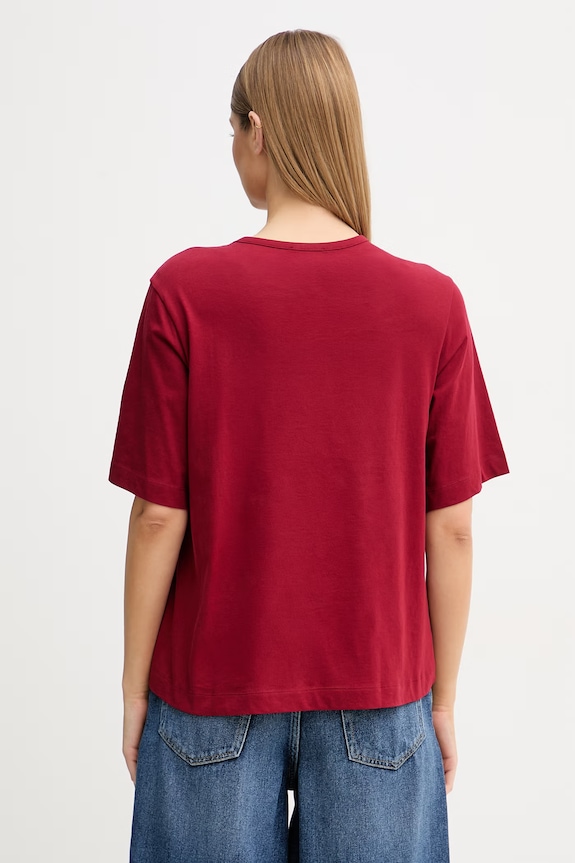 Ρούχα Sisley t-shirt γυναικείο βαμβακερό 3I1XL108S μπορντό