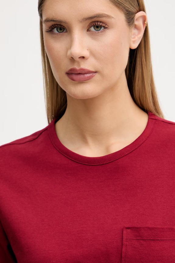 Sisley t-shirt γυναικείο βαμβακερό μπορντό 3I1XL108S