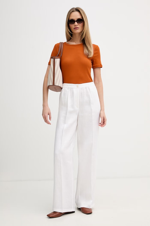 Sisley majica za žene od pamuka 3QNXL109E narančasta SS26