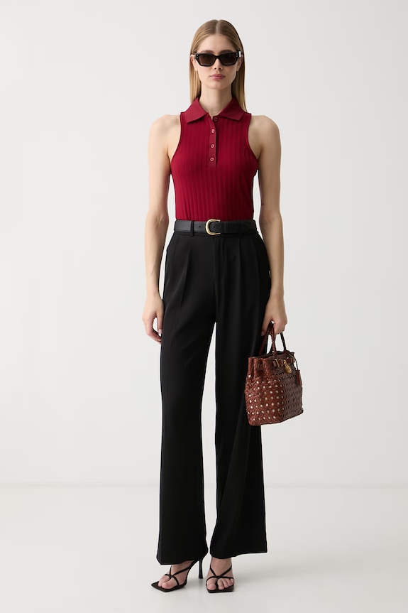 Sisley топ для женщин с лиоцеллом 3VPQLH016 бордо SS26