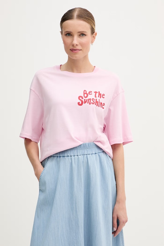 Oblečenie United Colors of Benetton tričko dámske bavlnené 3096D10D1 ružová