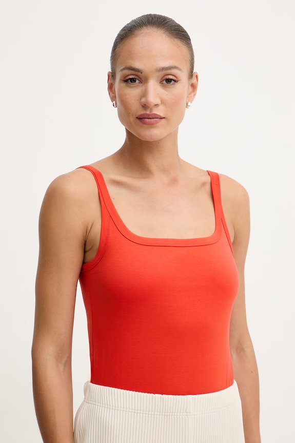 United Colors of Benetton top pentru femei din bumbac rosu 39JSDH01F