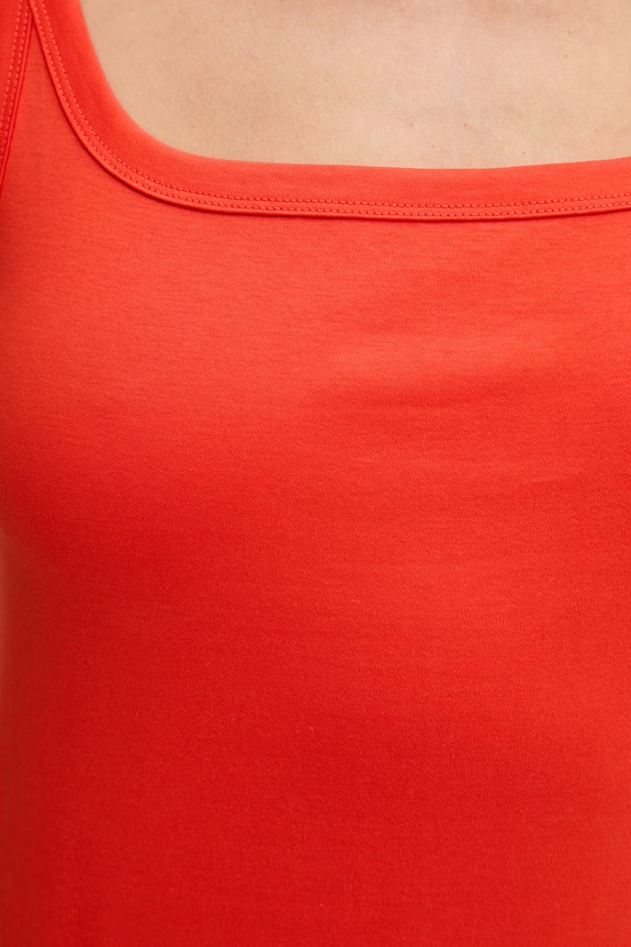 United Colors of Benetton top pentru femei din bumbac 39JSDH01F rosu