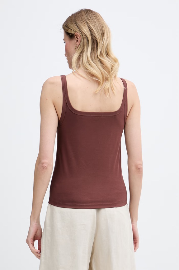 Ρούχα United Colors of Benetton τοπ γυναικείο βαμβακερό 39JSDH01F καφέ