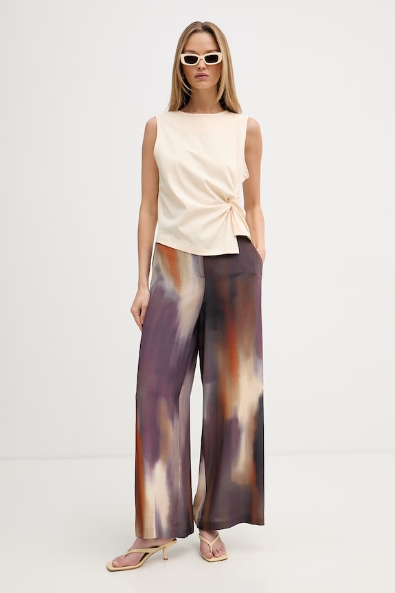 United Colors of Benetton top ženski bombažen 39JSDH01G bež SS26
