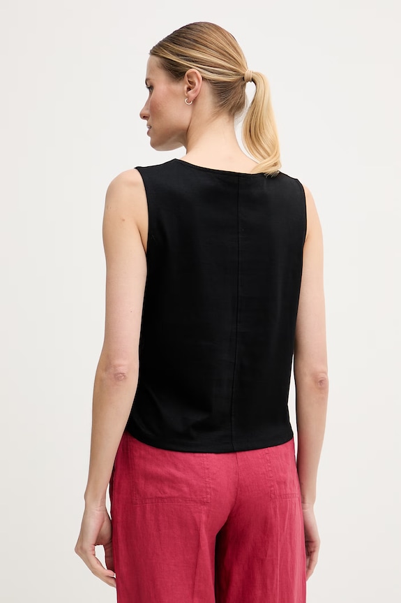 Ruházat United Colors of Benetton női pamut top 39JSDH01G fekete