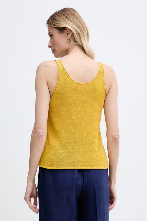 Odjeća United Colors of Benetton top ženski s lanom 1MMXDH01M zlatna