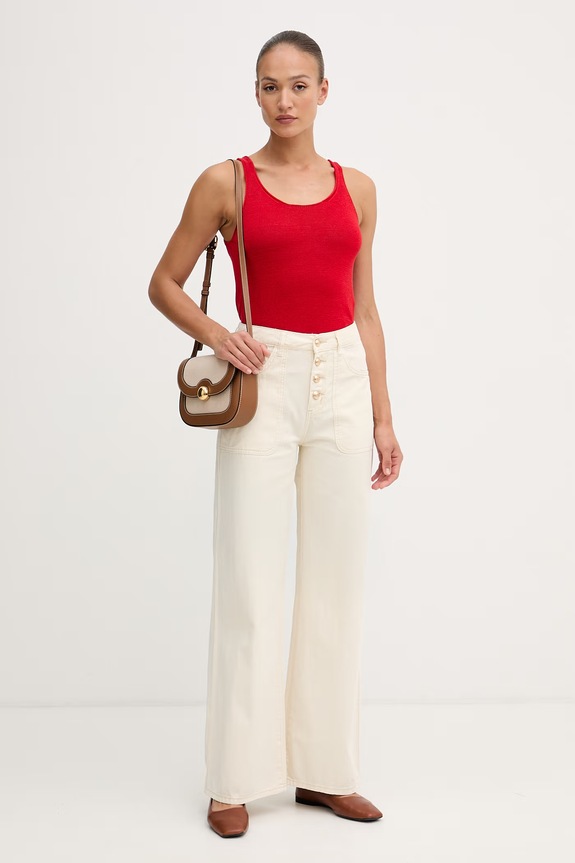 United Colors of Benetton top pentru femei cu in 1MMXDH01M rosu SS26