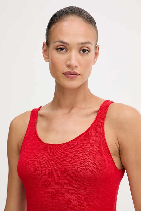 United Colors of Benetton top pentru femei cu in rosu 1MMXDH01M