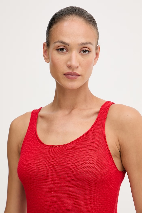 United Colors of Benetton top pentru femei cu in rosu 1MMXDH01M