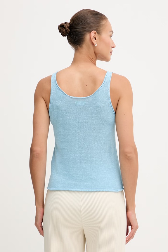 Îmbrăcăminte United Colors of Benetton top de damă din in 1MMXDH01M albastru