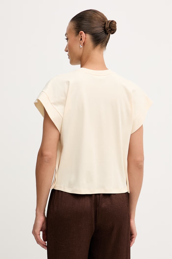 Ρούχα United Colors of Benetton t-shirt γυναικείο βαμβακερό 3DCJD10D0 μπεζ