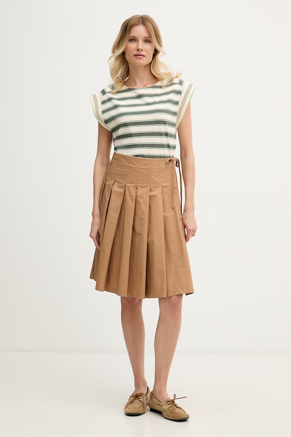 United Colors of Benetton top damski bawełniany z elastanem 39VWD10D2 beżowy SS26