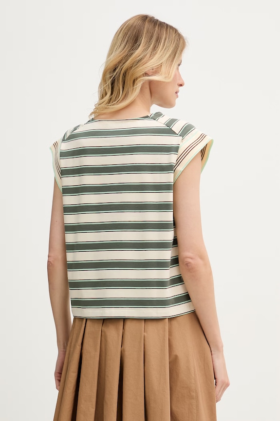 Odzież United Colors of Benetton top damski bawełniany z elastanem 39VWD10D2 beżowy