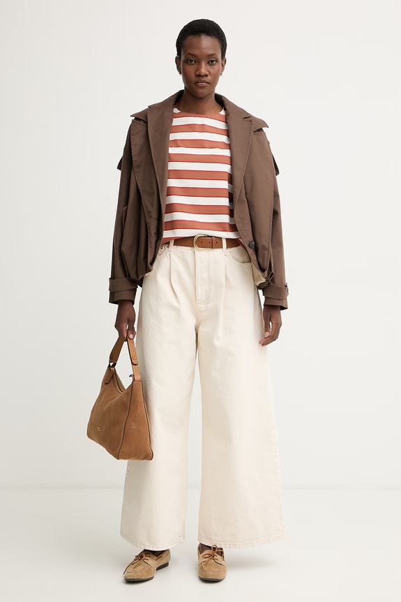 United Colors of Benetton топ жіночий бавовняний з еластаном 39VWD10D2 коричневий SS26