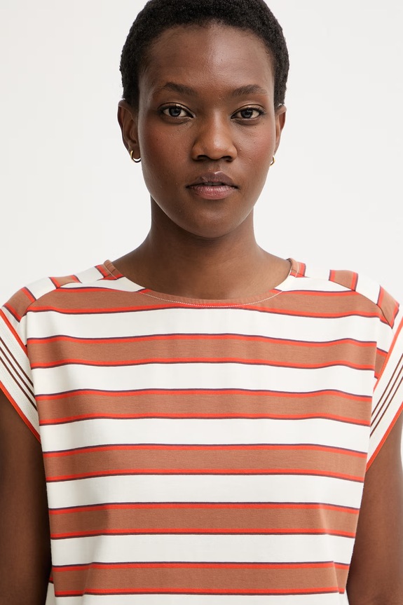 United Colors of Benetton топ жіночий бавовняний з еластаном коричневий 39VWD10D2