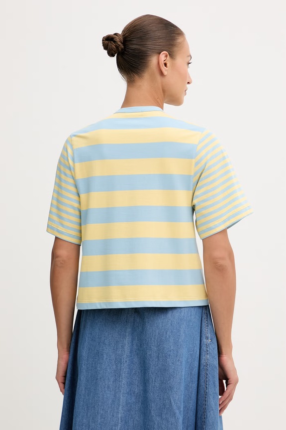 Ρούχα United Colors of Benetton t-shirt γυναικείο βαμβακερό με ελαστάν 3NAFD10CY κίτρινο
