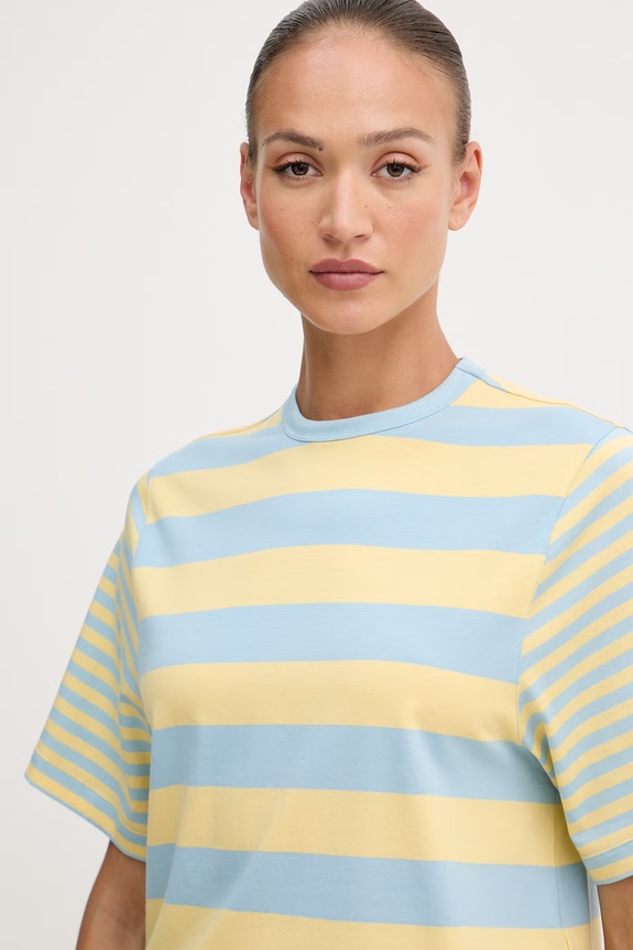 United Colors of Benetton t-shirt γυναικείο βαμβακερό με ελαστάν κίτρινο 3NAFD10CY