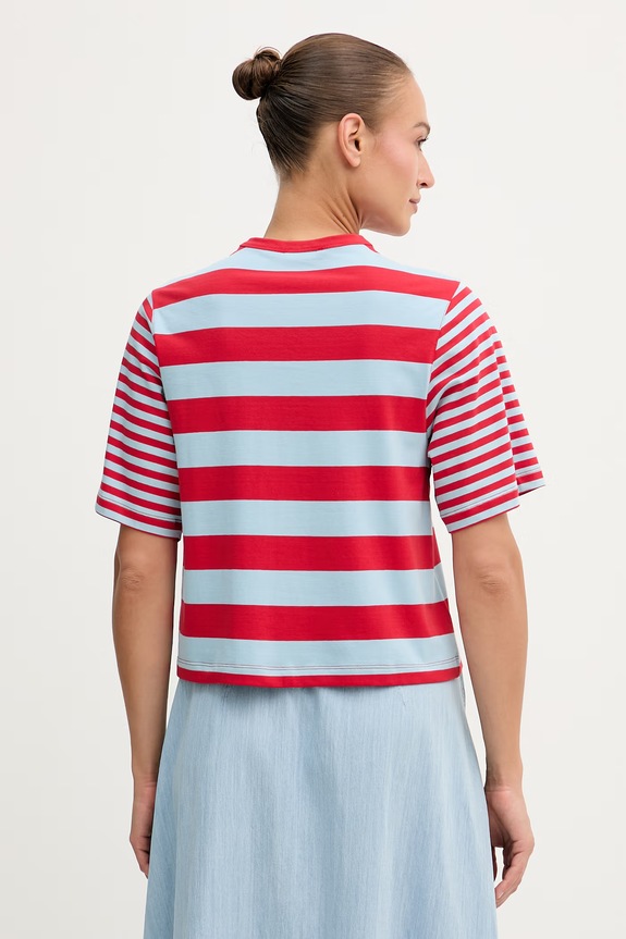 Odzież United Colors of Benetton T-shirt damski bawełniany z elastanem 3NAFD10CY czerwony
