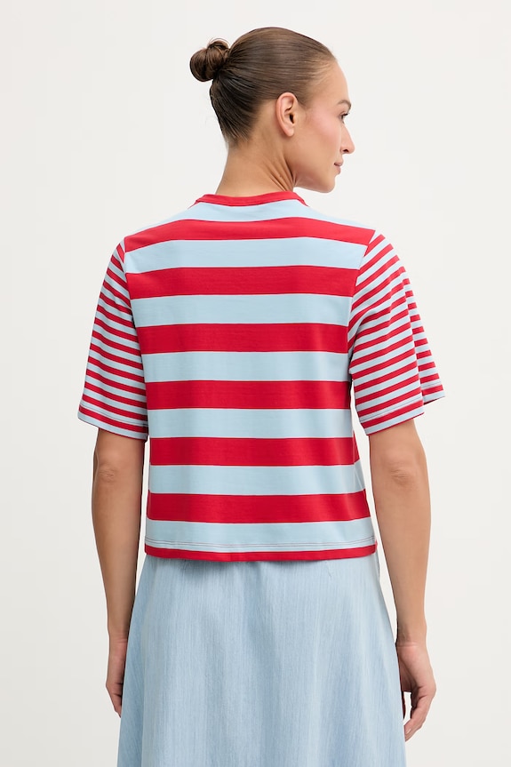 Odzież United Colors of Benetton T-shirt damski bawełniany z elastanem 3NAFD10CY czerwony