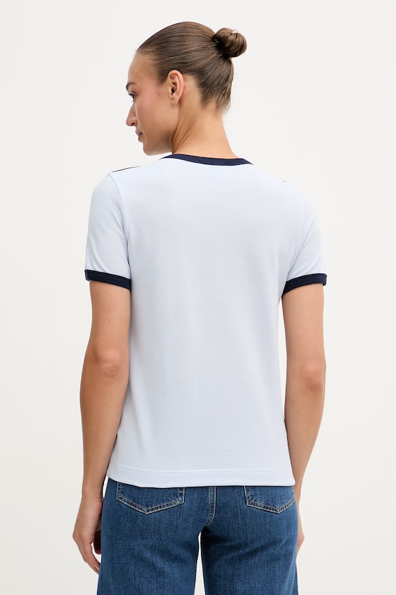Îmbrăcăminte Lacoste tricou pentru femei, din bumbac TF1836 albastru