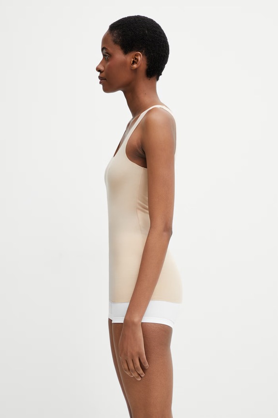 MM6 Maison Margiela top za žene od pamuka s elastanom MKD200040 bež SS26