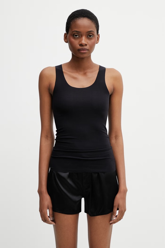 MM6 Maison Margiela top za žene od pamuka s elastanom crna MKD200040