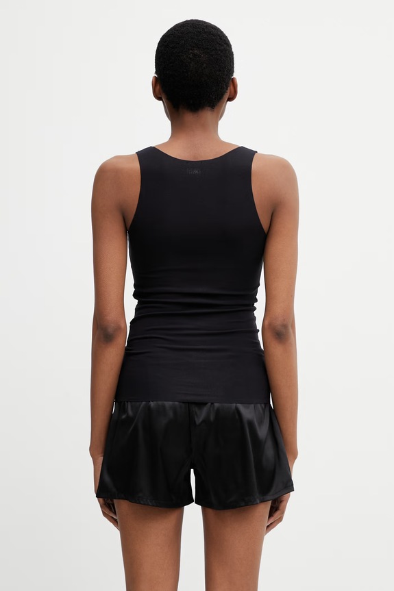 Odjeća MM6 Maison Margiela top za žene od pamuka s elastanom MKD200040 crna