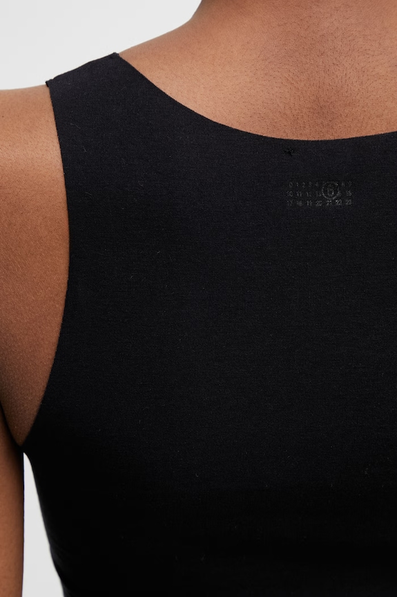 MM6 Maison Margiela top za žene od pamuka s elastanom crna MKD200040
