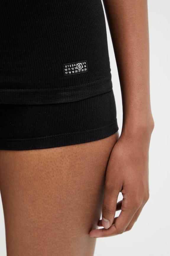 MM6 Maison Margiela top de lenjerie intimă de damă cu bumbac negru MKD520010
